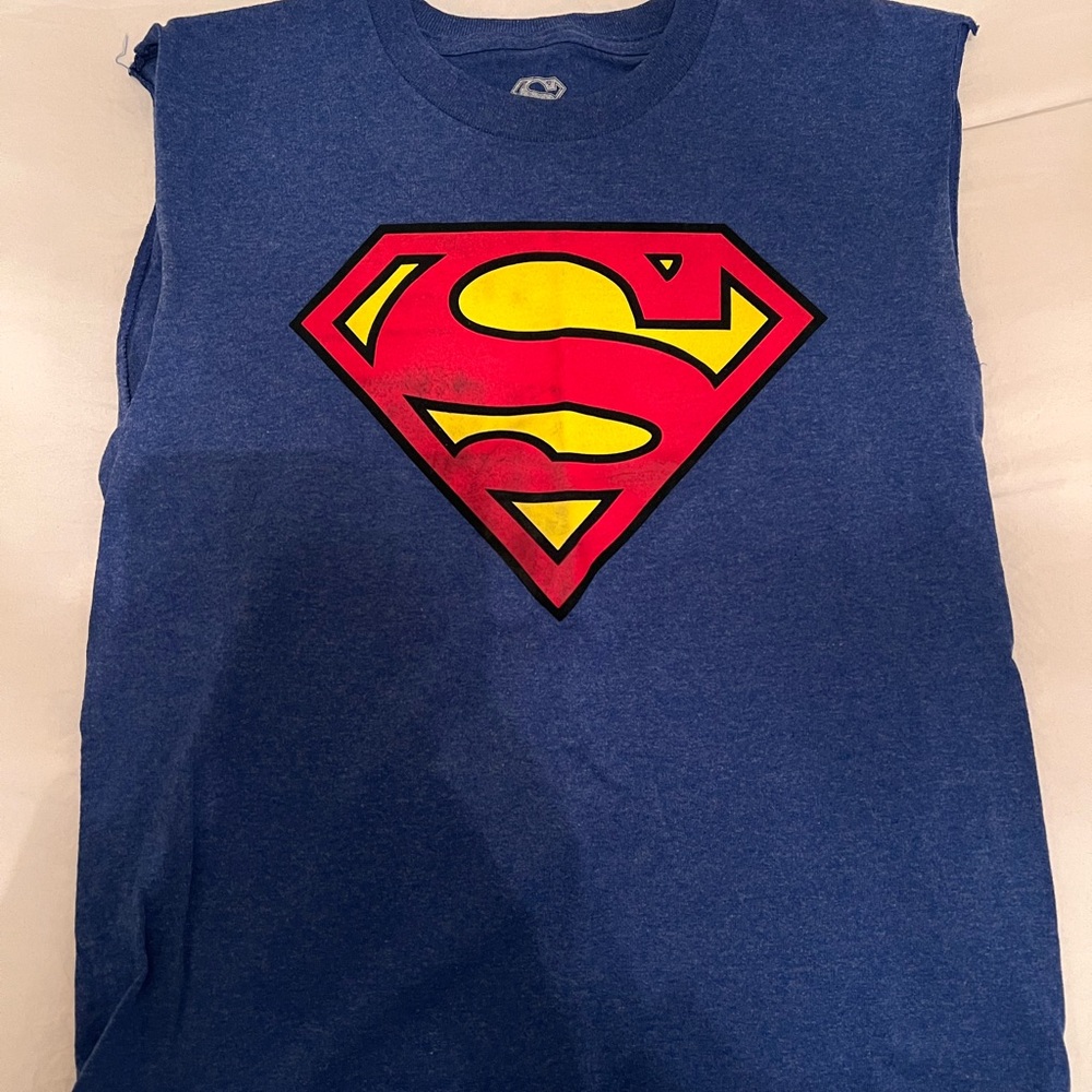 DC Comics Superman Blue Sleeveless Tee. costume